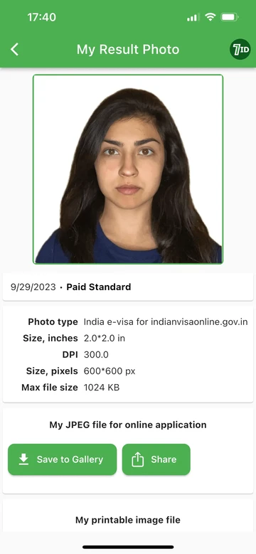 7ID: インドのビザの写真を入手してください