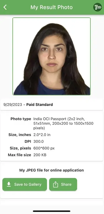 7ID App: OCI Photo Example