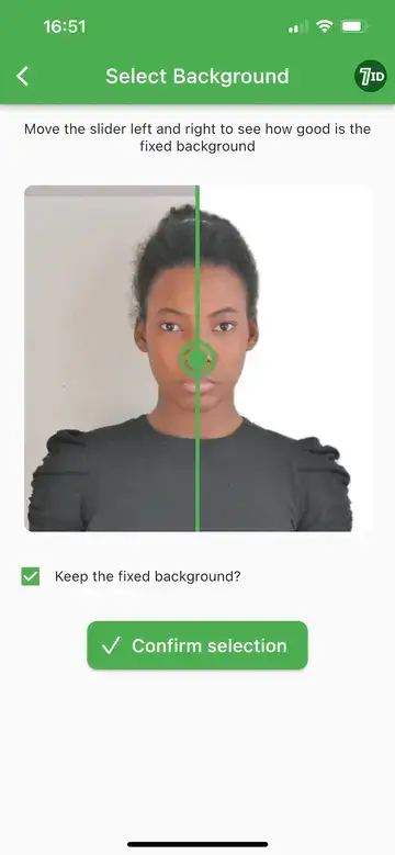 אפליקציית 7ID: מסיר רקע של תמונות פספורט