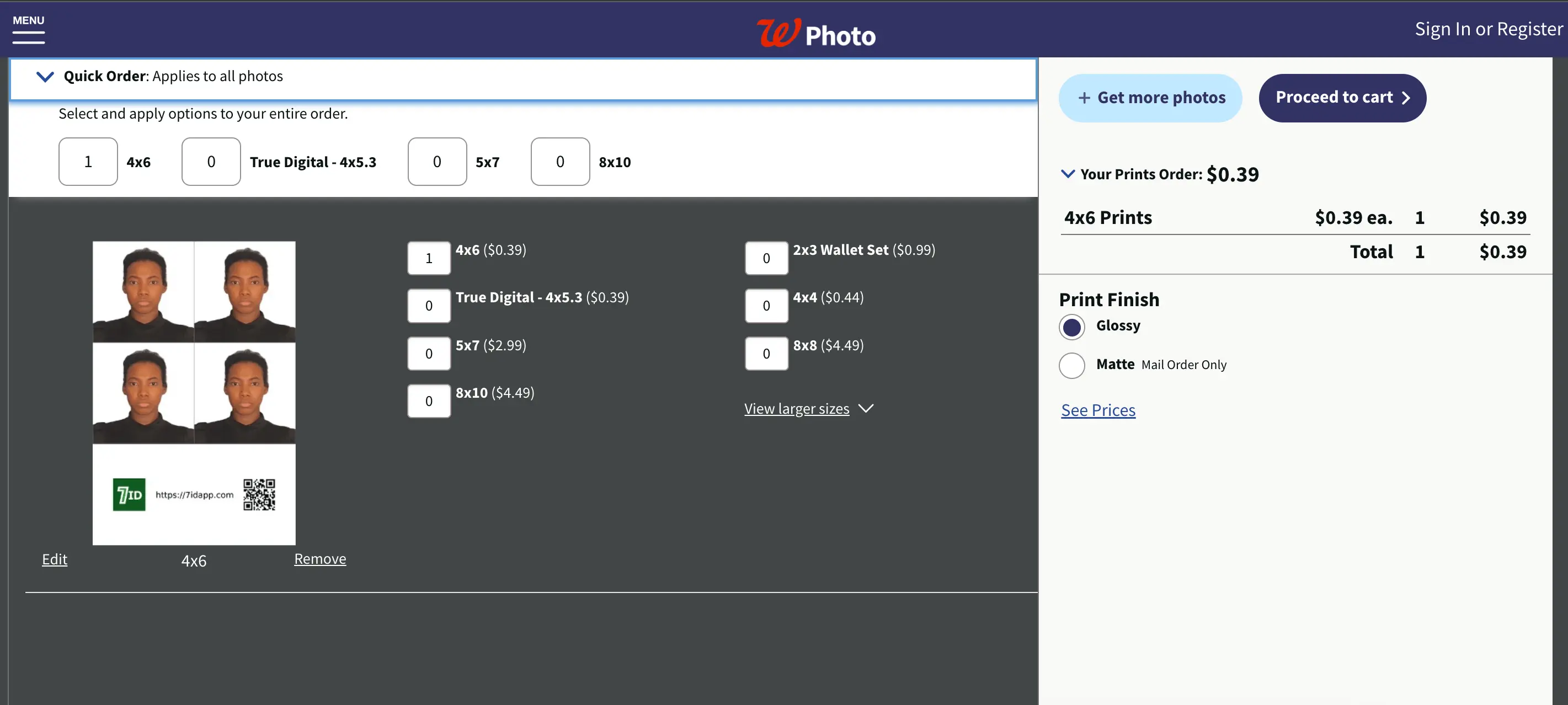 Bagaimana cara mencetak foto 2×2 pada Walgreens 4×6?