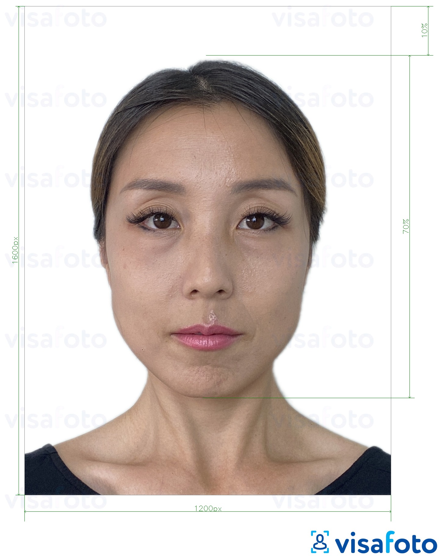 Гонконг онлайн электрондық паспорты 1200x1600 пиксел үшін нақты мөлшер өлшемі бар фото үлгісі