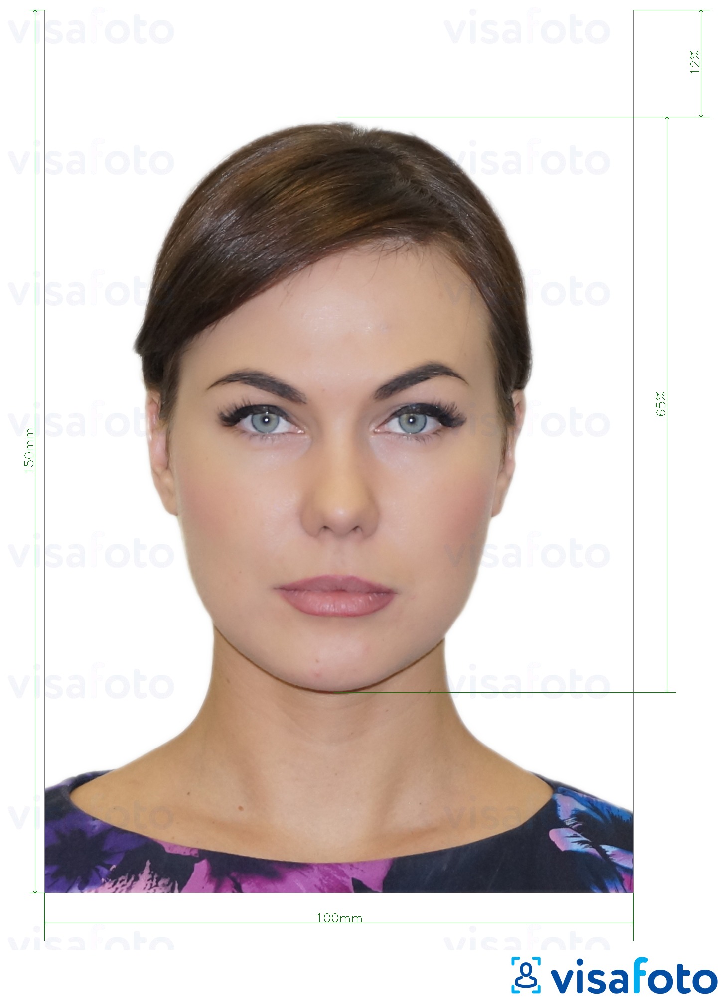 Молдова ID картасы (Buletin de identitate) 10x15 см үшін нақты мөлшер өлшемі бар фото үлгісі