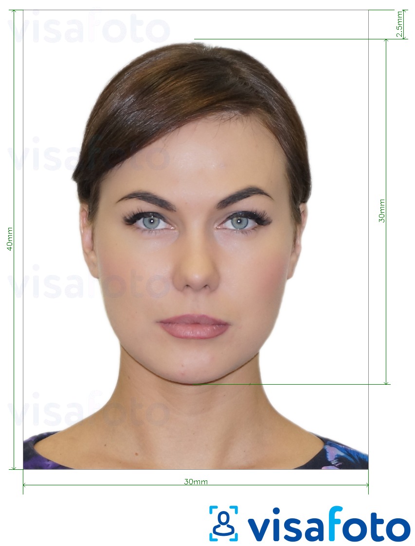 Молдова ID картасы (Buletin de identitate) 3x4 см үшін нақты мөлшер өлшемі бар фото үлгісі